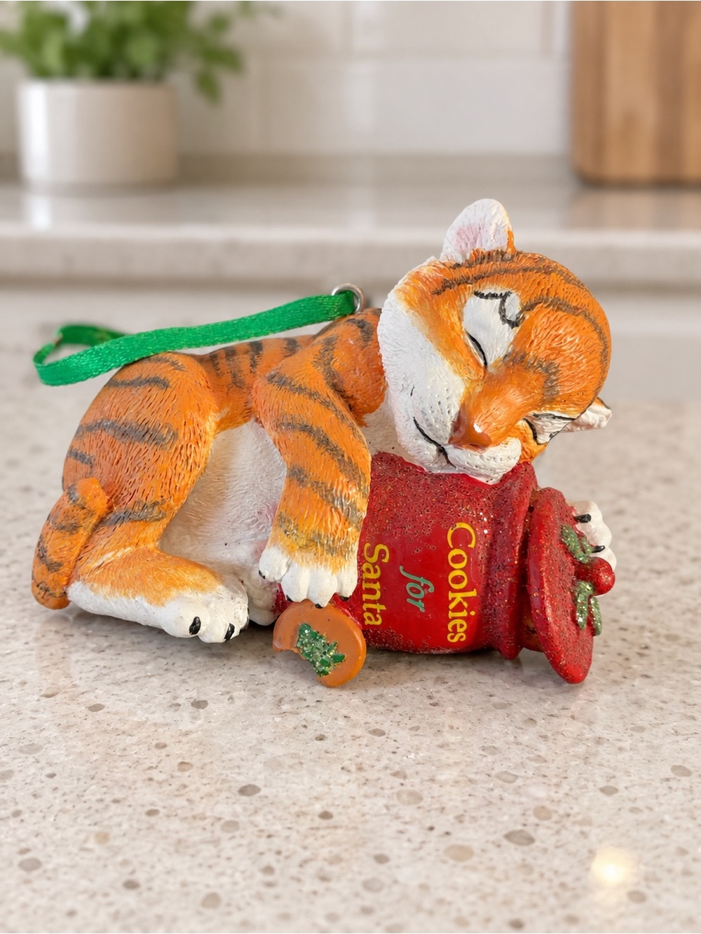 Vintage 1993 Danbury Mint Tiger Cub Christmas Ornament Cookies for Santa